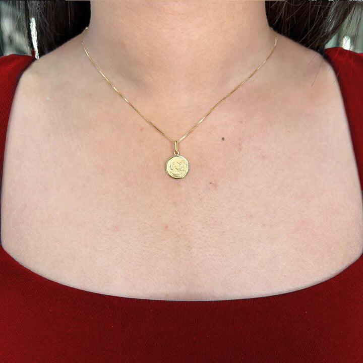 10, 14, 18 Karat Yellow Gold Solid Baptism Medalion