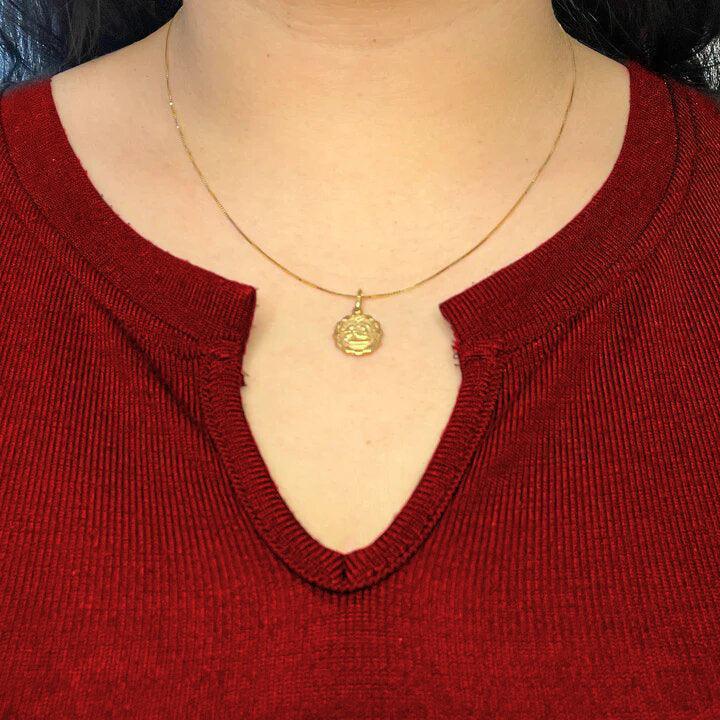 10, 14, 18 Karat Yellow Gold Hollow Baptism Medalion