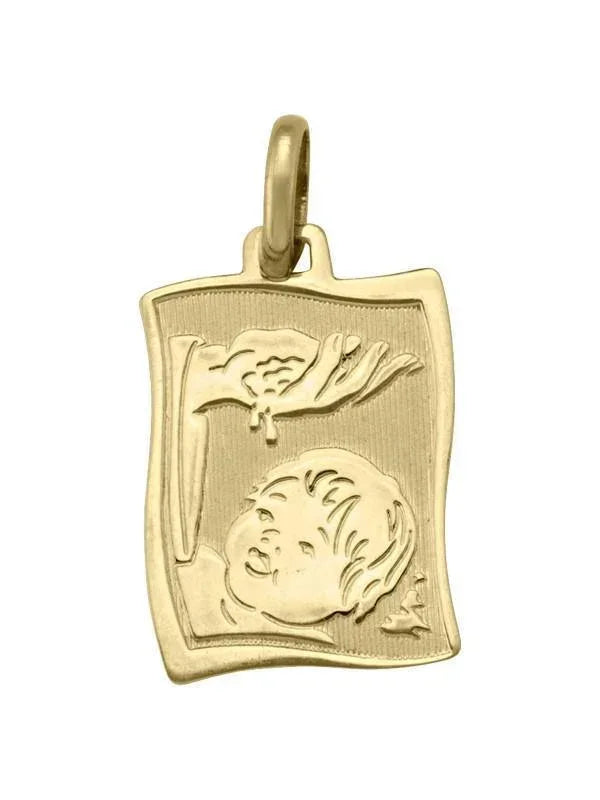 10, 14, 18 Karat Yellow Gold Solid Baptism Medalion