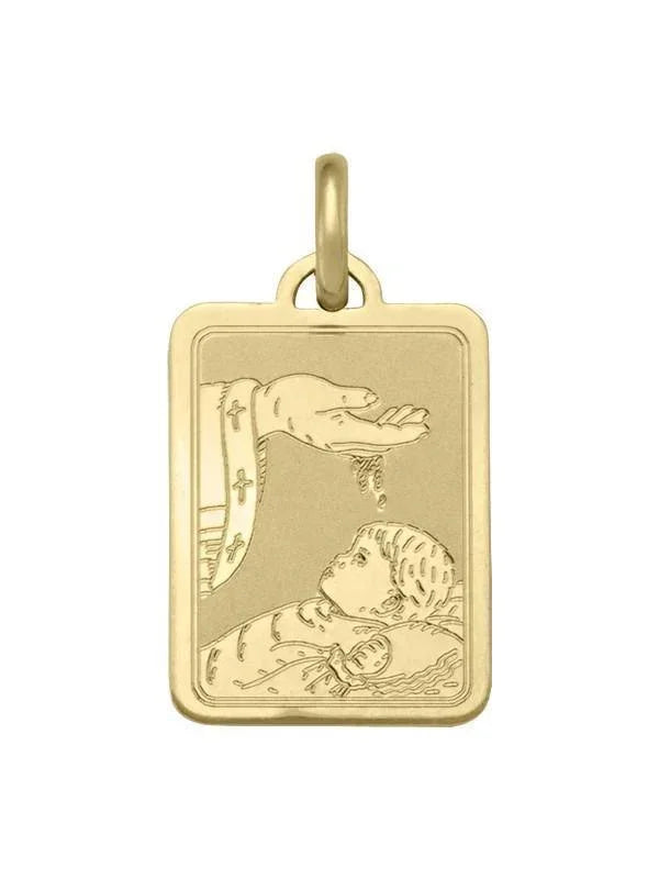 10, 14, 18 Karat Yellow Gold Solid Baptism Medalion
