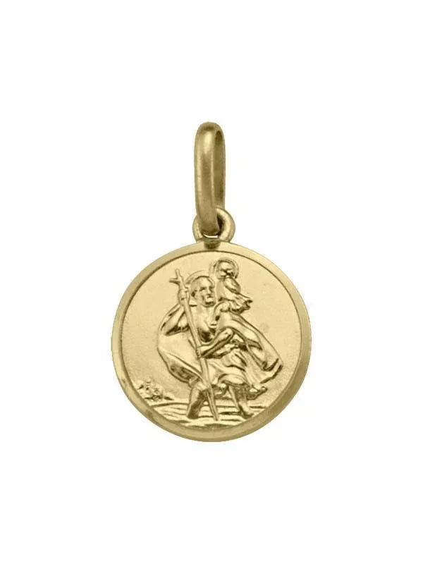 10, 14, 18 Karat Yellow Gold Solid Saint Christopher Medallion