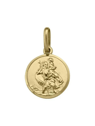 10, 14, 18 Karat Yellow Gold Solid Saint Christopher Medallion