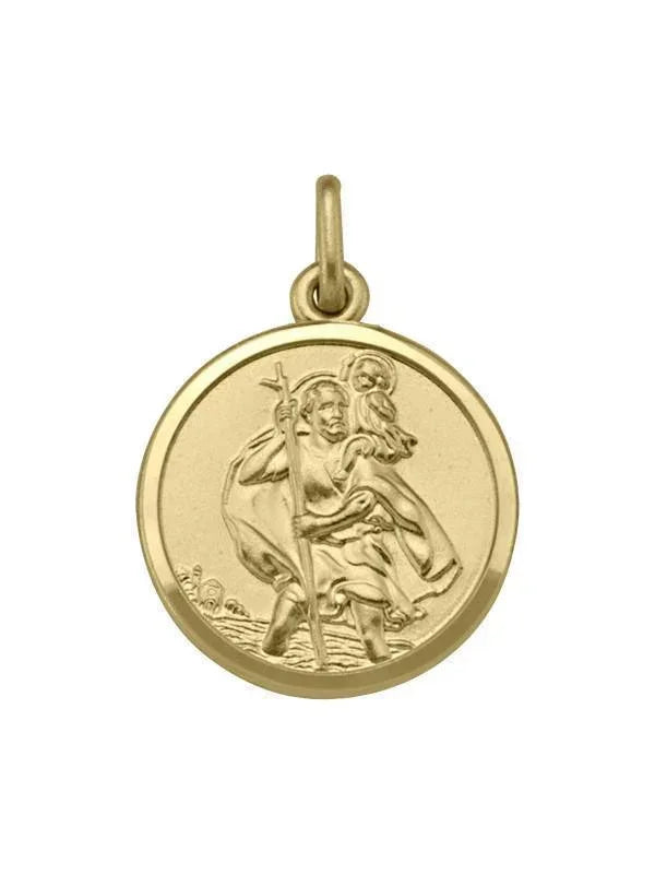 10, 14, 18 Karat Yellow Gold Solid Saint Christopher Medallion