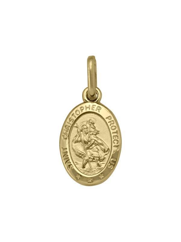 10, 14, 18 Karat Yellow Gold Solid Saint Christopher Medallion