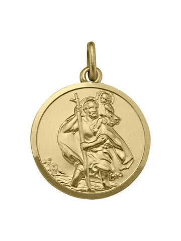 10, 14, 18 Karat Yellow Gold Solid Saint Christopher Medallion