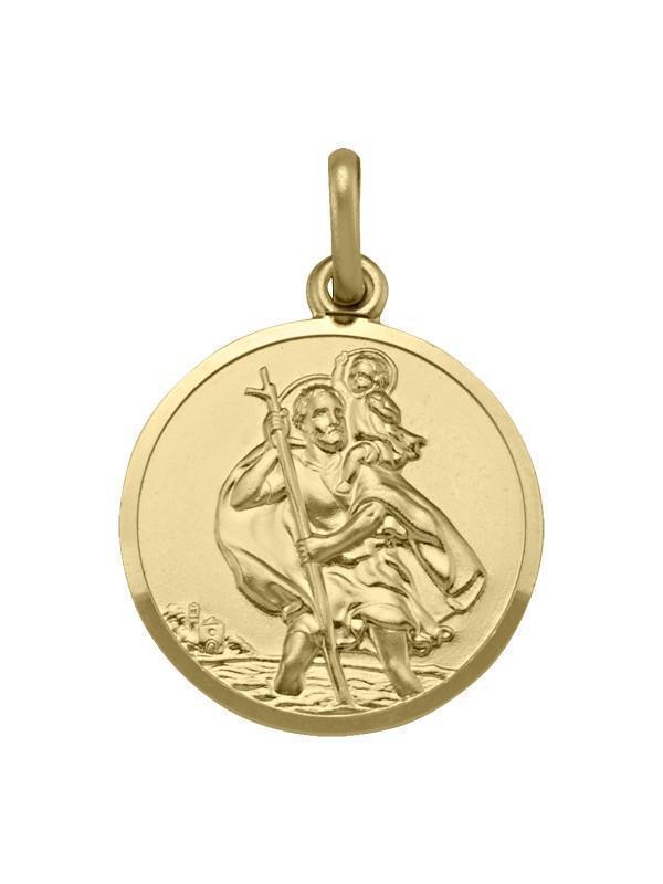 10, 14, 18 Karat Yellow Gold Solid Saint Christopher Medallion