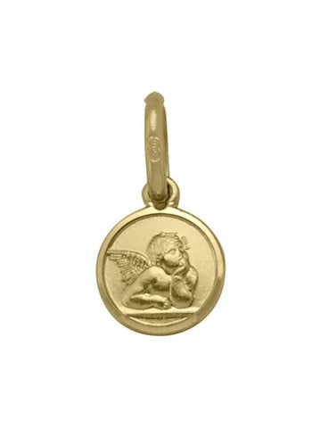 10, 14, 18 Karat Yellow Gold Solid Angel Medallion