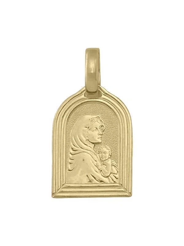 18 Karat Yellow Gold Solid Madonna Medalion.