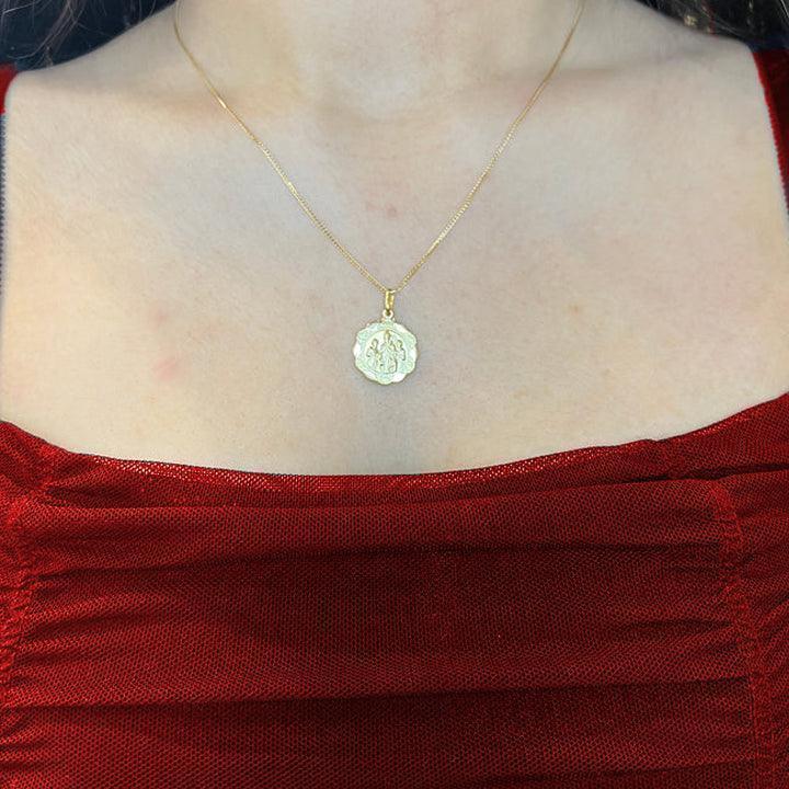 10, 14, 18 Karat Yellow Gold Medium Hollow Confirmation Medalion