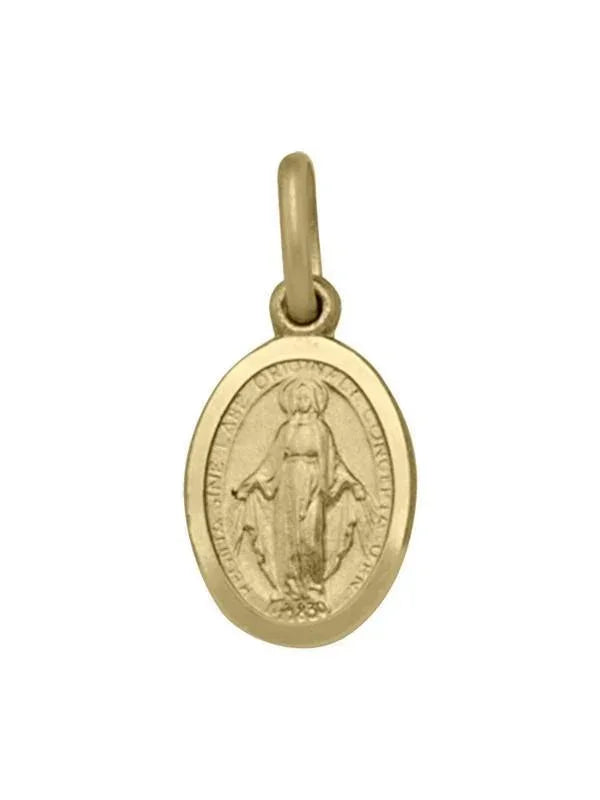 10, 14, 18 Karat Yellow Gold Solid Miraculous Very Small Medalion