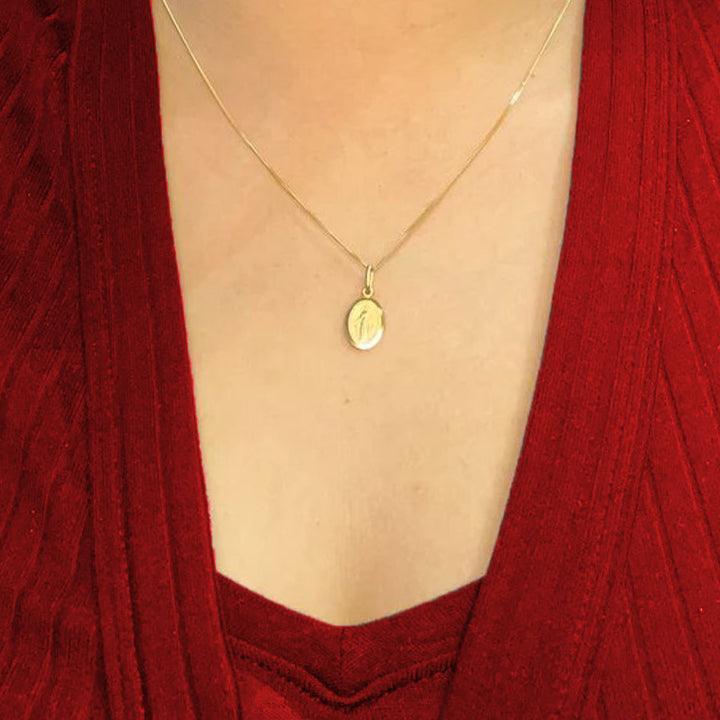 10, 14, 18 Karat Yellow Gold Solid Miraculous Small Medalion