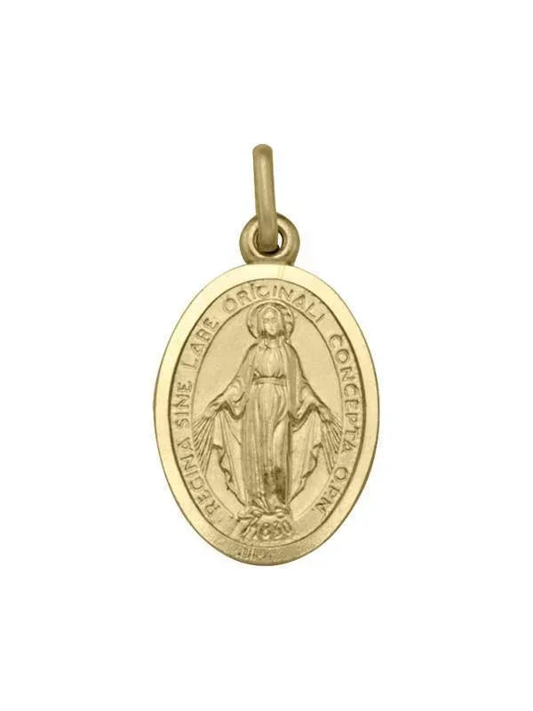10, 14, 18 Karat Yellow Gold Solid Miraculous Medium Medalion