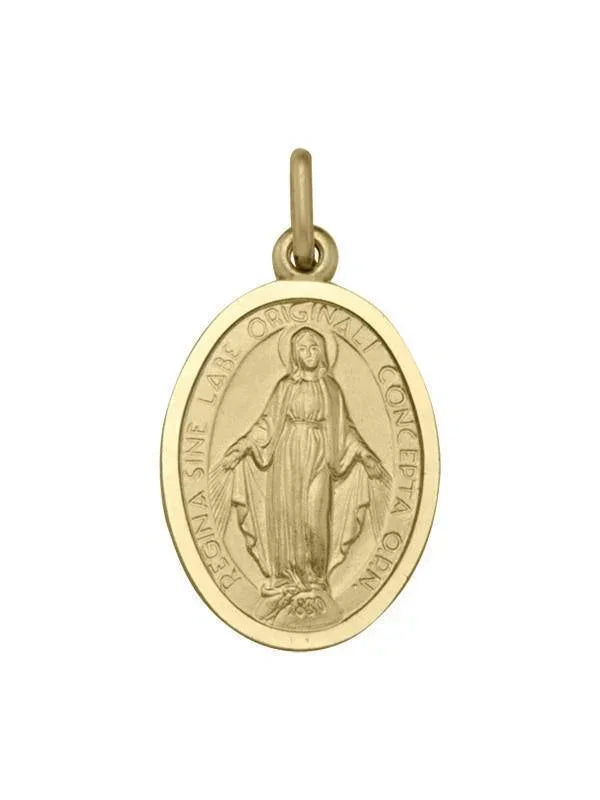 10, 14, 18 Karat Yellow Gold Solid Miraculous Medium Medalion
