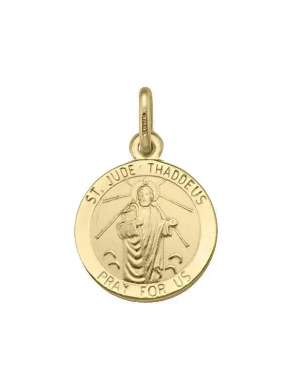 10, 14 Karat Yellow Gold Solid St. Jude Medalion