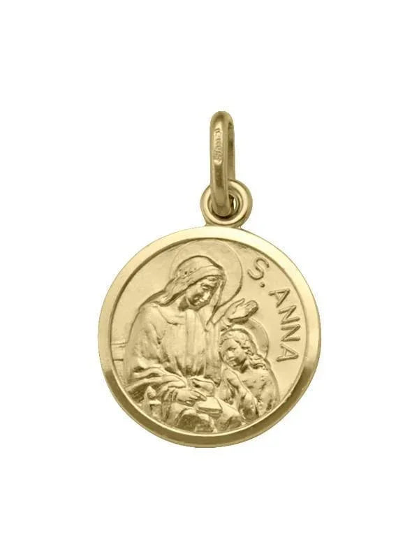 18 Karat Yellow Gold Solid St. Anne Medalion