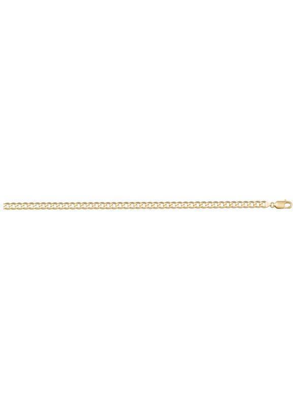 10K, 14K, 18K Yellow Gold Solid Open Link Curb 2.4 mm Italian Chain