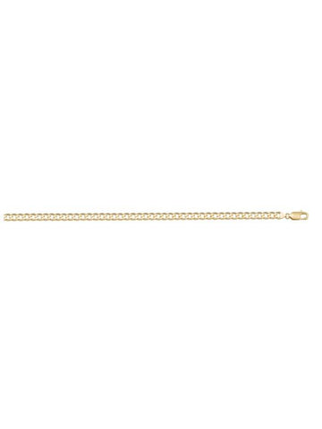 10k, 14k, 18k Yellow Gold Solid Open Link Curb 2.4 mm Italian Chain