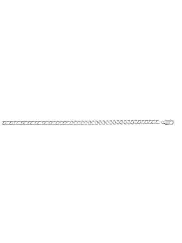 10K, 14K, 18K White Gold Open Link Curb 2.4 mm Italian Bracelet