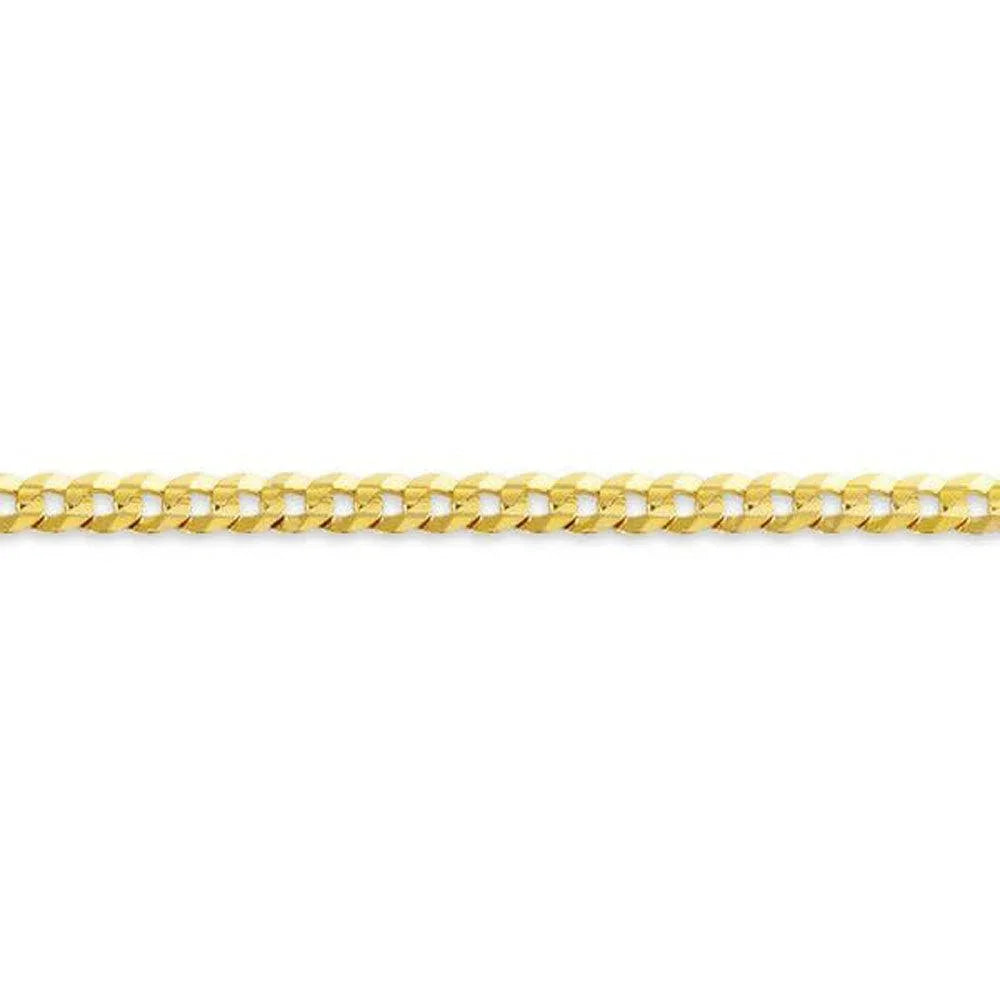 10, 14, 18 Karat Yellow Gold Open Link Curb 3.0 mm Italian Bracelet