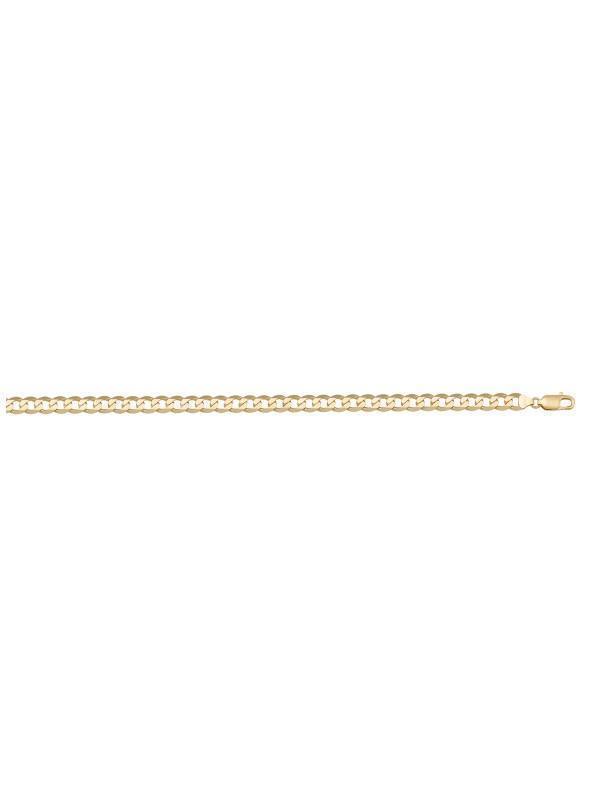 10K, 14K, 18K Yellow Gold Solid Open Link Curb 3.0 mm Italian Chain