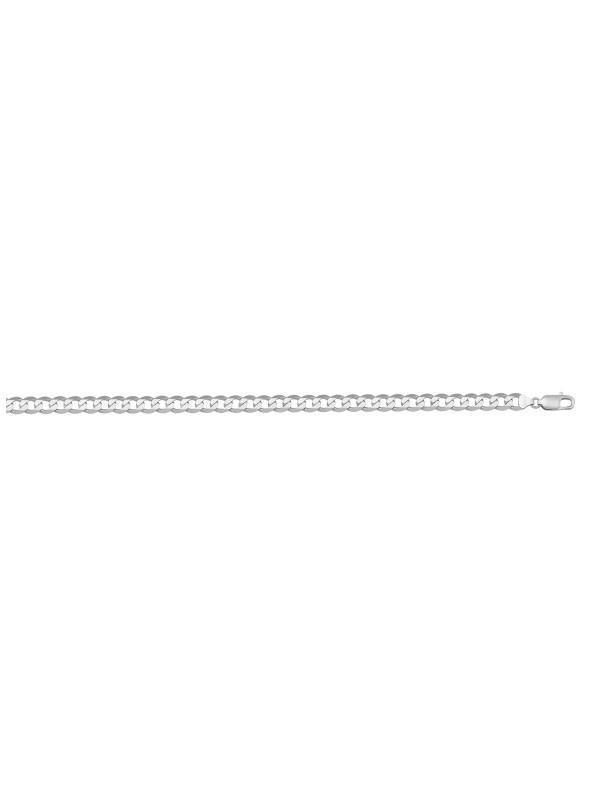 10K, 14K, 18K White Gold Solid Open Link Curb 3.0 mm Italian Chain