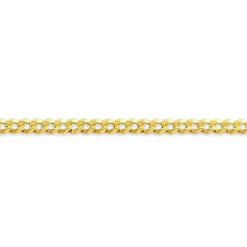 10, 14, 18 Karat Yellow Gold Open Link Curb 3.7 mm Italian Bracelet