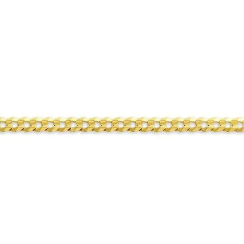 10, 14, 18 Karat Yellow Gold Open Link Curb 3.7 mm Italian Bracelet