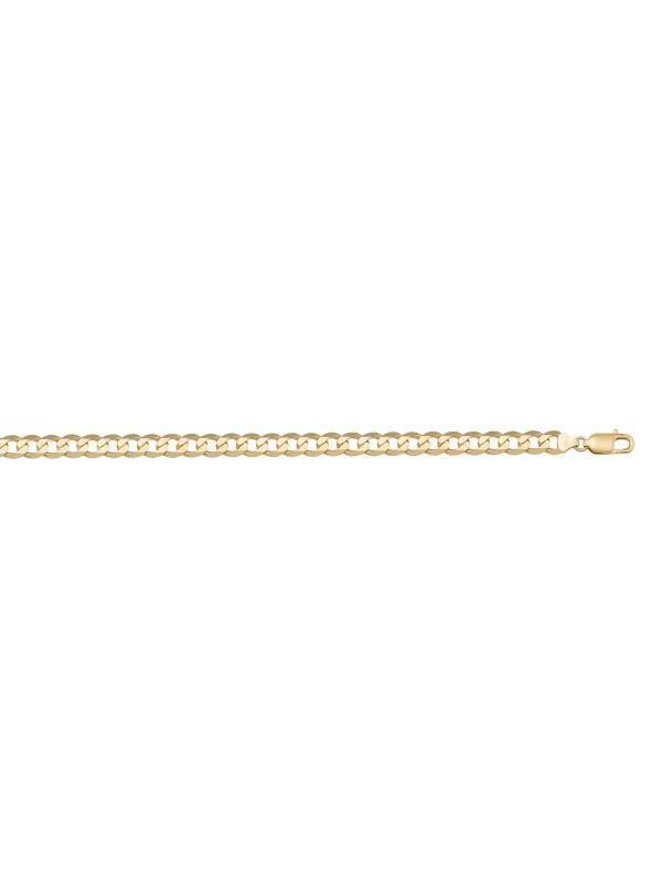 10K, 14K, 18K Yellow Gold Solid Open Link Curb 3.7 mm Italian Chain
