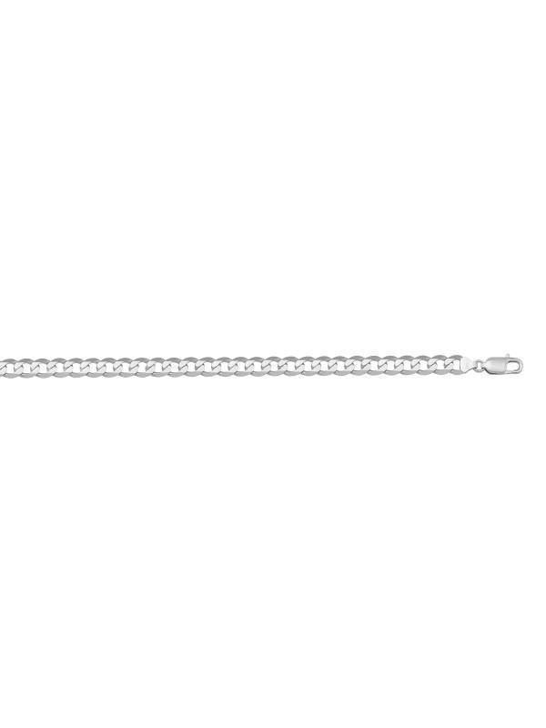 10K, 14K, 18K White Gold Solid Open Link Curb 3.7 mm Italian Chain