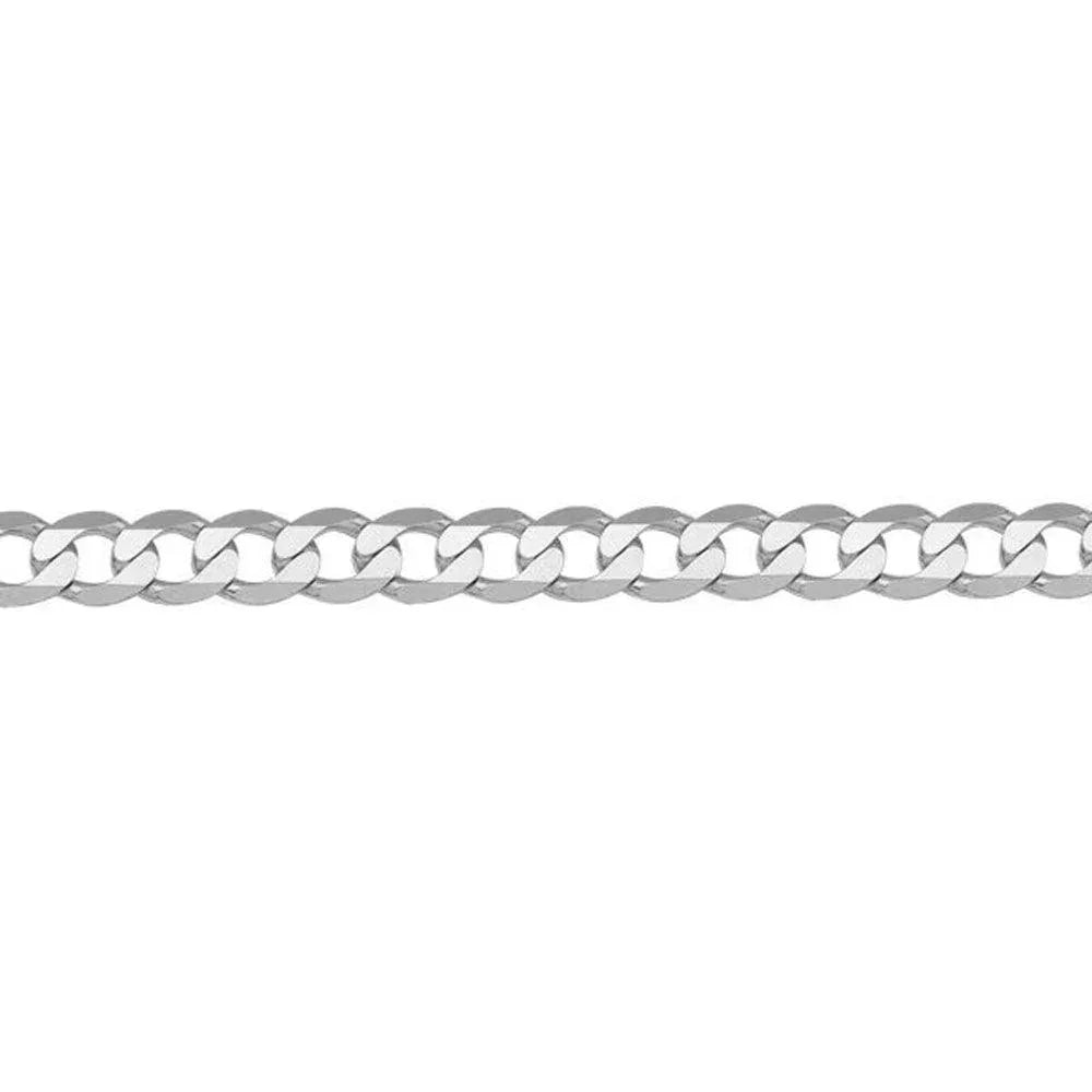 10, 14, 18 Karat White Gold Open Link Curb 4.5 mm Italian Bracelet