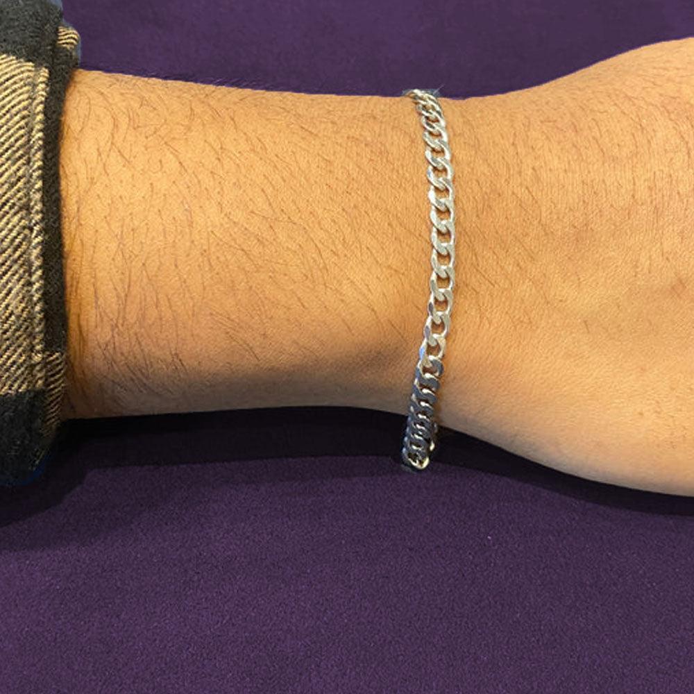 10, 14, 18 Karat White Gold Open Link Curb 4.5 mm Italian Bracelet