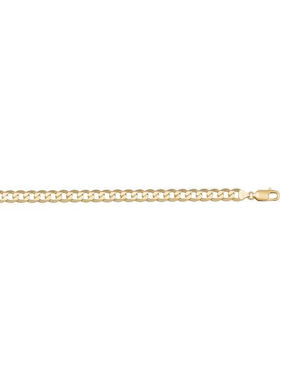 10, 14, 18 Karat Yellow Gold Open Link Curb 4.5 mm Italian Bracelet