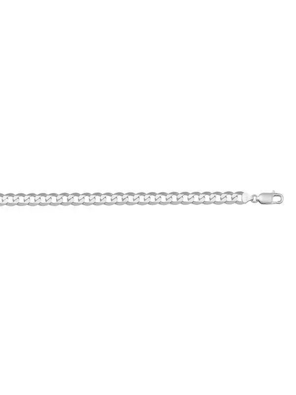 10K, 14K, 18K White Gold Solid Open Link Curb 4.5 mm Italian Chain