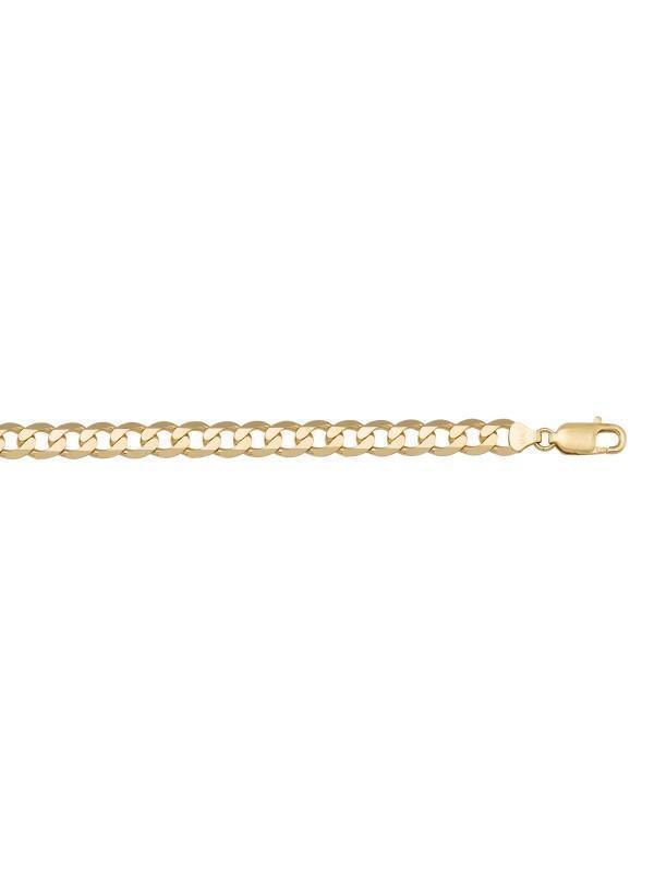 10K, 14K, 18K Yellow Gold Solid Open Link Solid Curb 5.8 mm Italian Chain