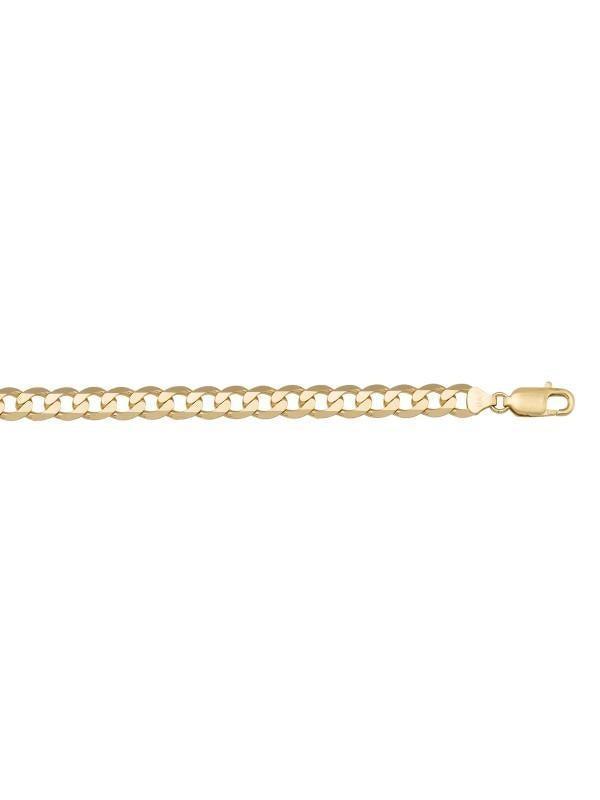 10K, 14K, 18K Yellow Gold Solid Open Link Solid Curb 5.8 mm Italian Bracelet