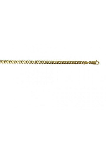 10k, 14k, 18k Yellow Gold Solid Domed Link Curb 3.5 mm Italian Chain