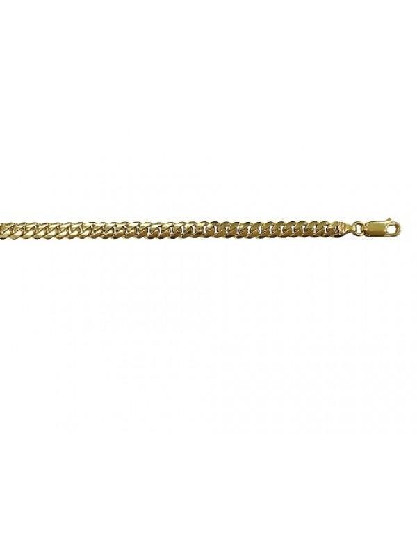 10K, 14K, 18K Yellow Gold Solid Domed Link Curb 4.2 mm Italian Chain