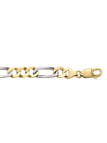 10, 14, 18 Karat Fancy White Gold Open Link 6.8 mm Bracelet