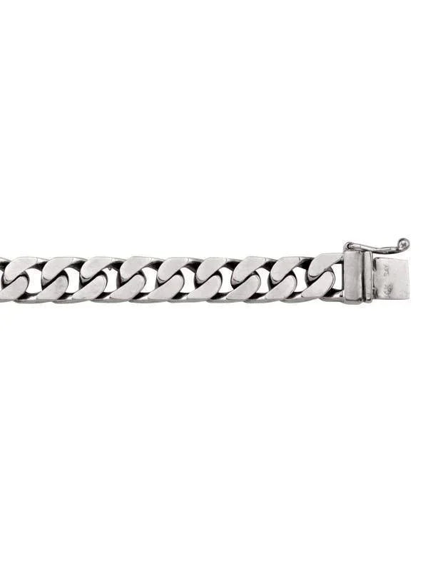 10, 14, 18 Karat White Gold 7.9 mm Curb Link Bracelet