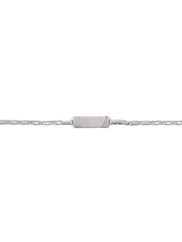 10, 14, 18 Karat White Gold 2.0 mm Italian Baby Id Bracelet
