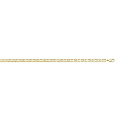 10K, 14K Yellow Gold Flat Anchor 2.2 mm Italian Anklet
