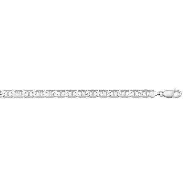 10K, 14K White Gold Flat Anchor 2.2 mm Italian Anklet