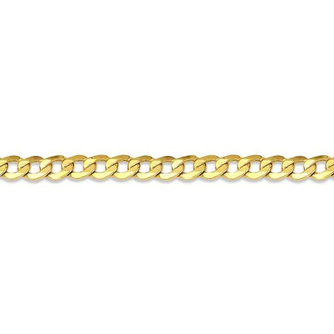 10k, 14k Yellow Gold Solid Open Link Curb 3.0 mm Italian Anklet