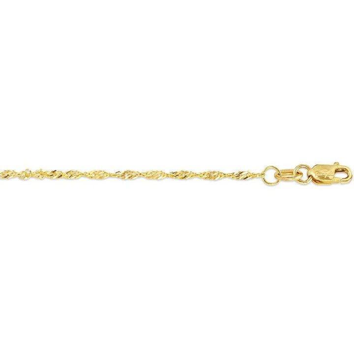 10K Yellow Gold 1.7 mm Singapore Italian Anklet