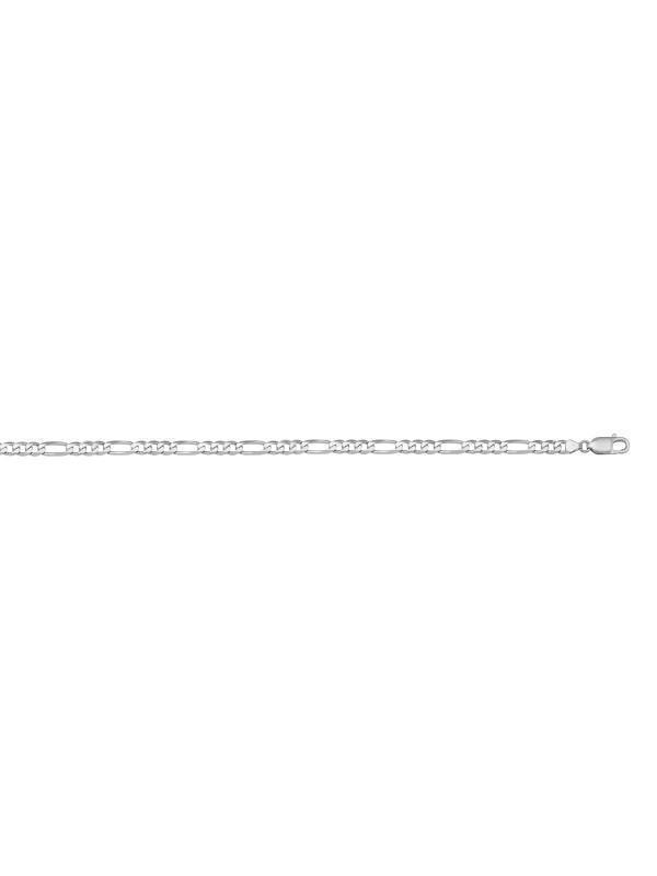 10K, 14K, 18K White Gold Figaro Link 3.1 mm Italian Chain