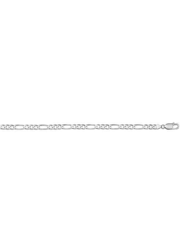 10K, 14K, 18K White Gold Figaro Link 3.9 mm Italian Chain