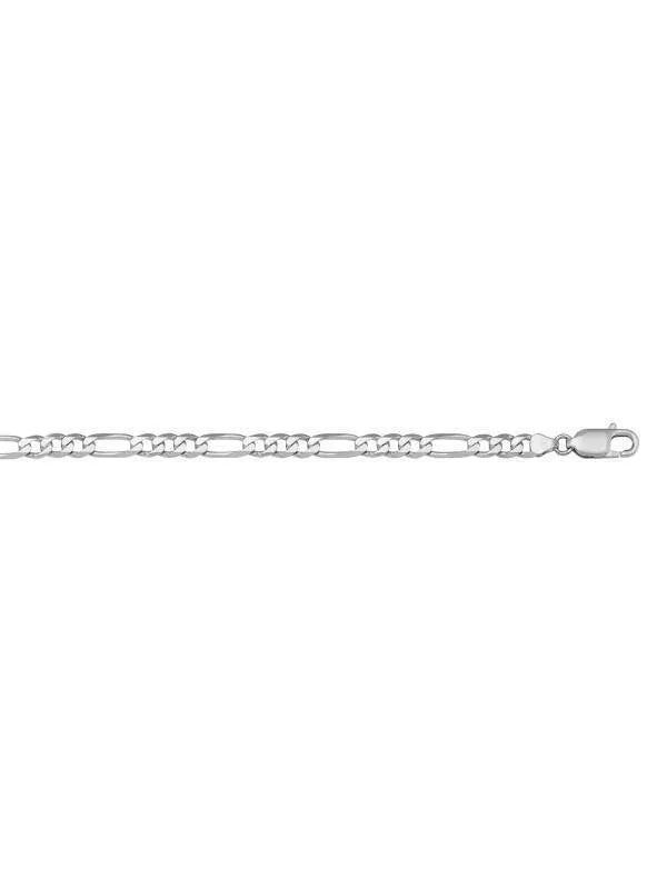 10K, 14K, 18K White Gold Figaro Link 5.1 mm Italian Chain