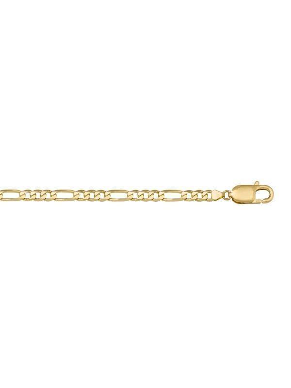 10K, 14K, 18K Yellow Gold Figaro Link 5.7 mm Italian Bracelet