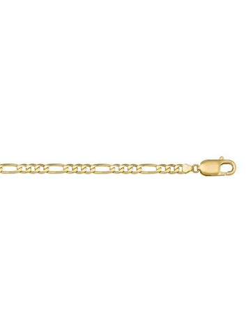 10k, 14k, 18k Yellow Gold Figaro Link 5.7 mm Italian Bracelet