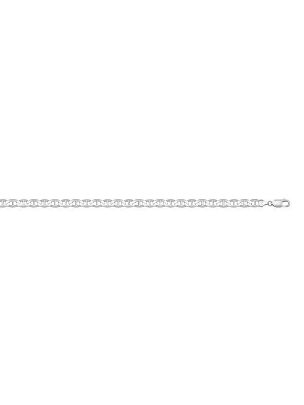 10, 14, 18 Karat White Gold Flat Anchor Link 2.6 mm Italian Bracelet